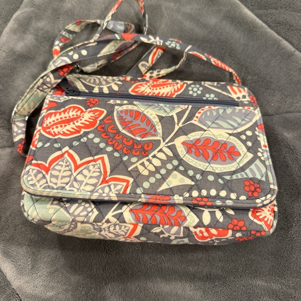 Vera Bradley Crossbody Bag with Red and Blue Floral Design